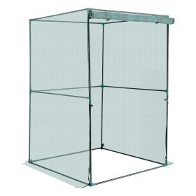 Crop Cage, 3.9 x 3.9 x 5.9 ft Plant Protection Tent with Zippered Door, Wind-Resistant Tall Crop Cage, Easy to Install, Outdoor Raised Bed Cover