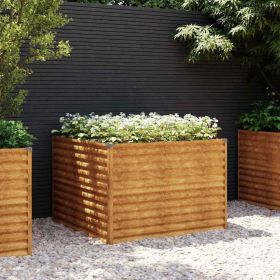 Garden Raised Bed 39.4"x39.4"x27.2" Corten Steel