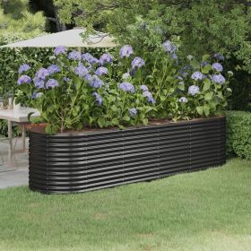 Garden Raised Bed Anthracite Powder-coated steel Large Durable