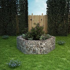 Gabion Raised Bed Silver Galvanized Steel 63x55.1x19.7 in