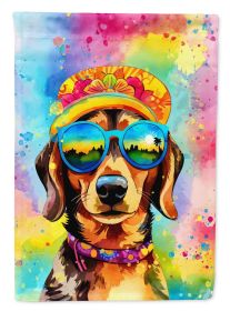 Dachshund Hippie Dawg Garden Flag Mailbox Flag Decorative Yard Flag Banner Outside Patio Artwork Yard Flower Beds, Garden Size, Multicolor