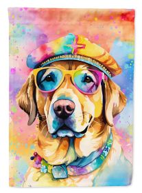 Yellow Labrador Hippie Dawg Garden Flag Mailbox Flag Decorative Yard Flag Banner Outside Patio Artwork Yard Flower Beds, Garden Size, Multicolor (Default: Default)