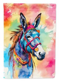 Hippie Animal Donkey Garden Flag Mailbox Flag Decorative Yard Flag Banner Outside Patio Artwork Yard Flower Beds, Garden Size, Multicolor (Default: Default)