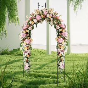 8 Feet 4 Inch High Gothic Steel Rose Arch (Color: BLACK)