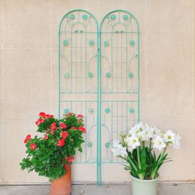 4 Pack Metal Garden Trellis 86.7" x 19.7" Rustproof Trellis for Climbing Plants Outdoor Flower Support (Color: GREEN)