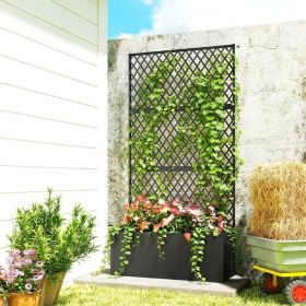 Metal Planter Box With Trellis (Option: Black)